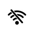 Offline wifi icon. Disconnected wireless network pictogram. No signal.